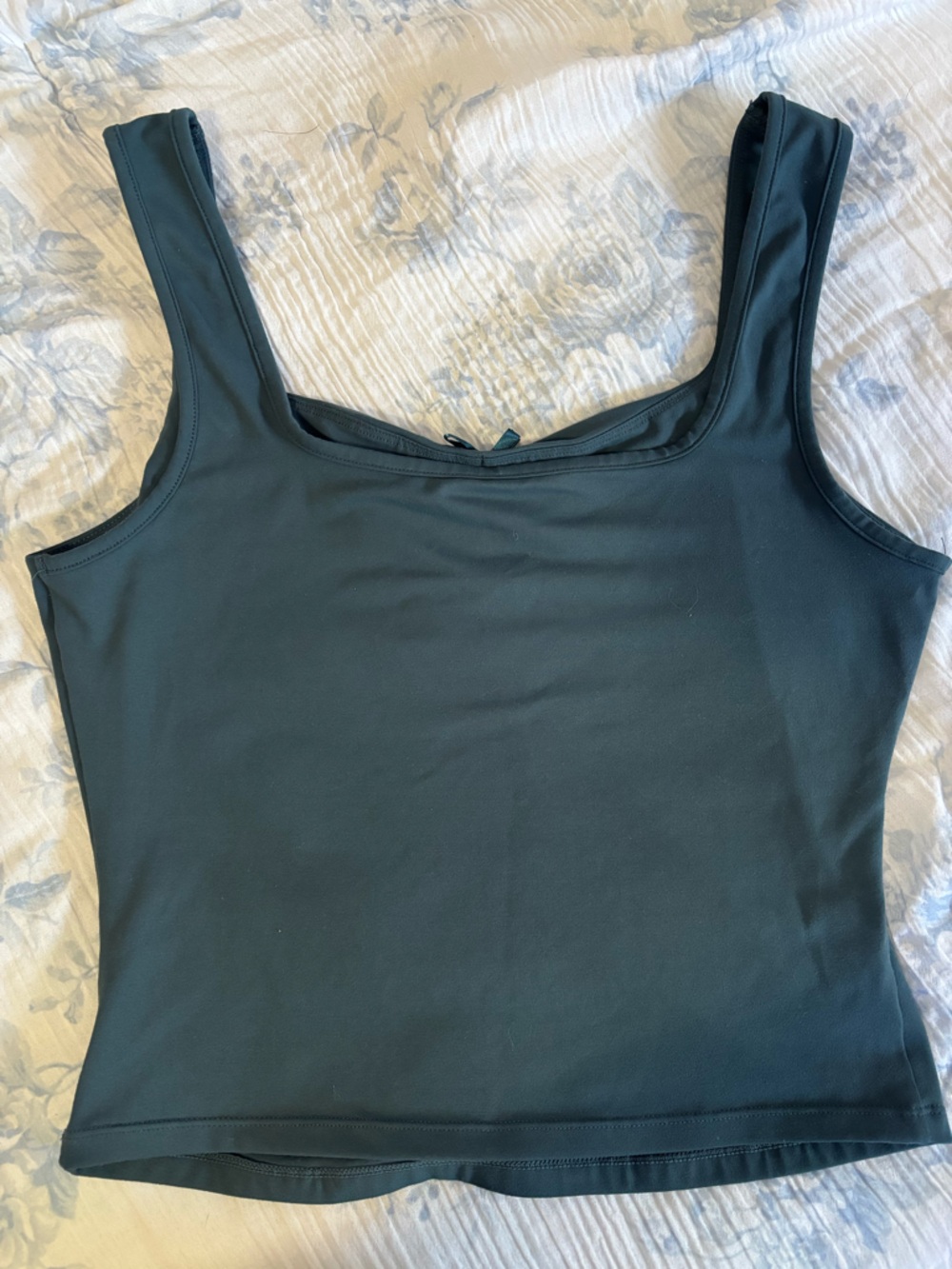Girls' Dark Teal Ruched Tank Top - Picture 4 of 4